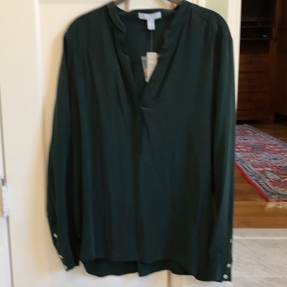 Dylan Gray Tops Nwt Dylan Gray Hunter Green Silk Blouse Poshmark